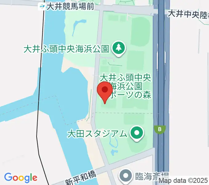 大井ふ頭中央海浜公園野球場の地図