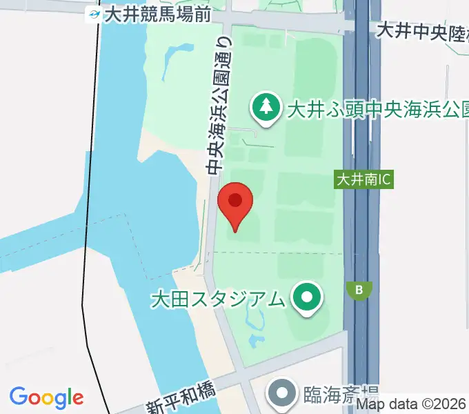 大井ふ頭中央海浜公園野球場の地図