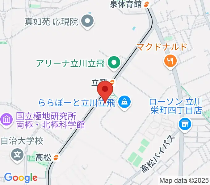 MIFAフットボールパーク立川の地図