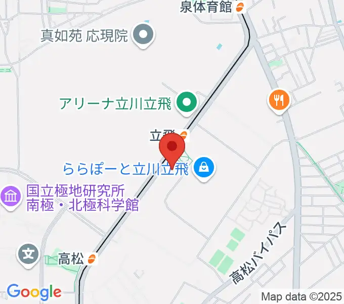 MIFAフットボールパーク立川の地図