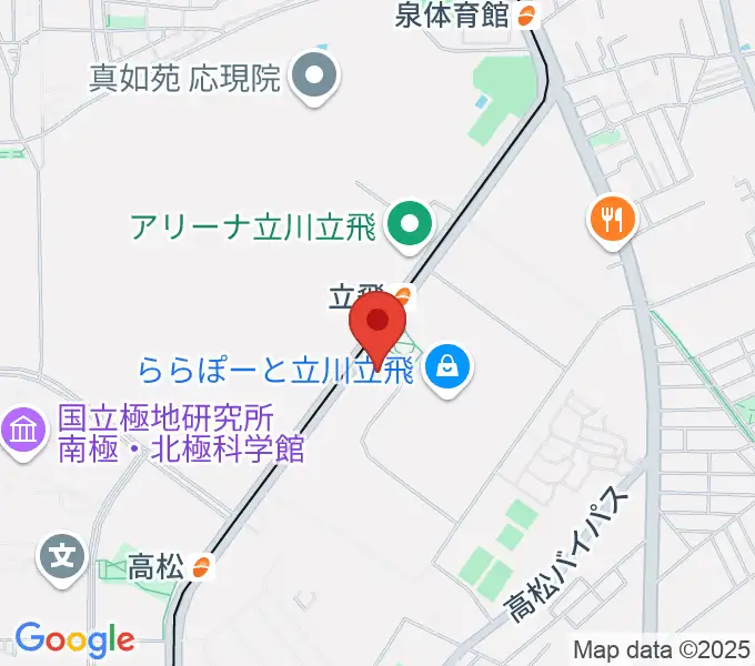 MIFAフットボールパーク立川の地図