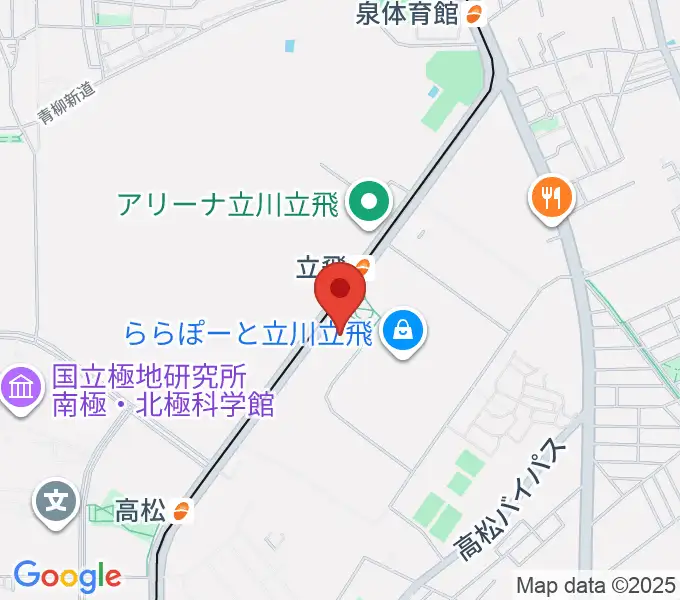 MIFAフットボールパーク立川の地図