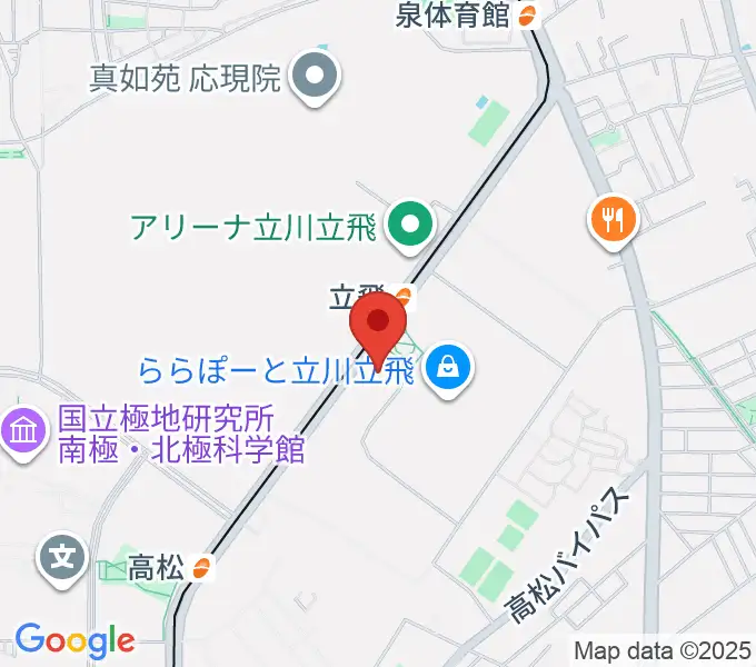 MIFAフットボールパーク立川の地図
