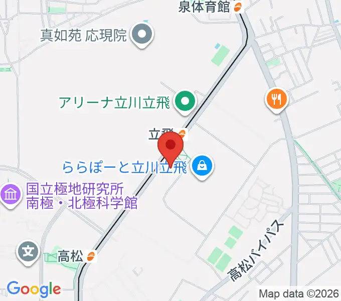 MIFAフットボールパーク立川の地図