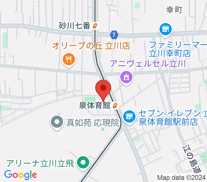 立川市泉市民体育館の地図