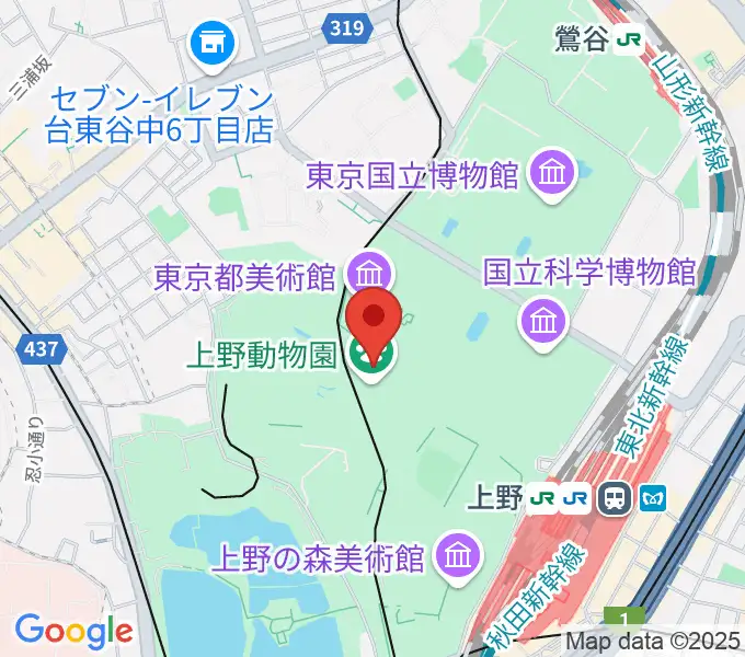 上野動物園の地図
