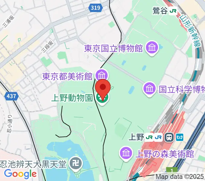 上野動物園の地図