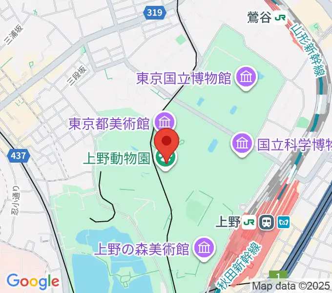 上野動物園の地図