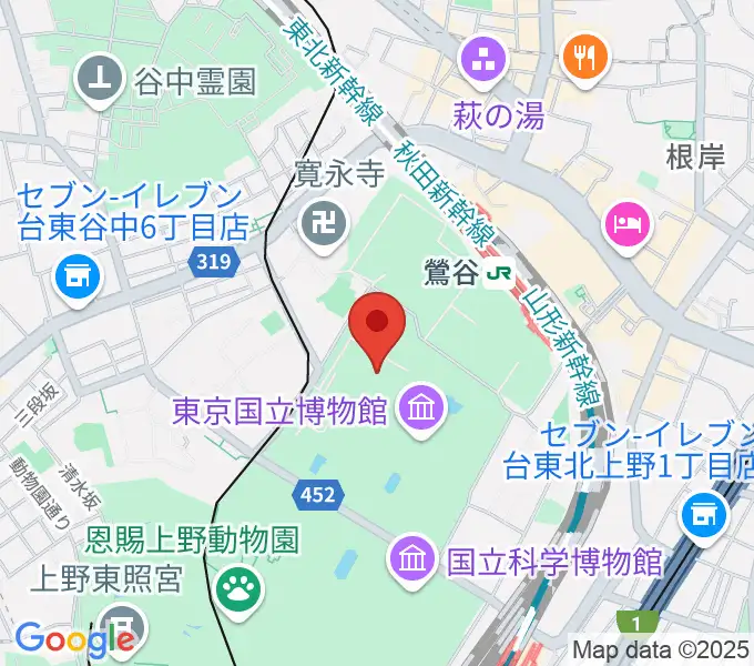 東京国立博物館・平成館の地図