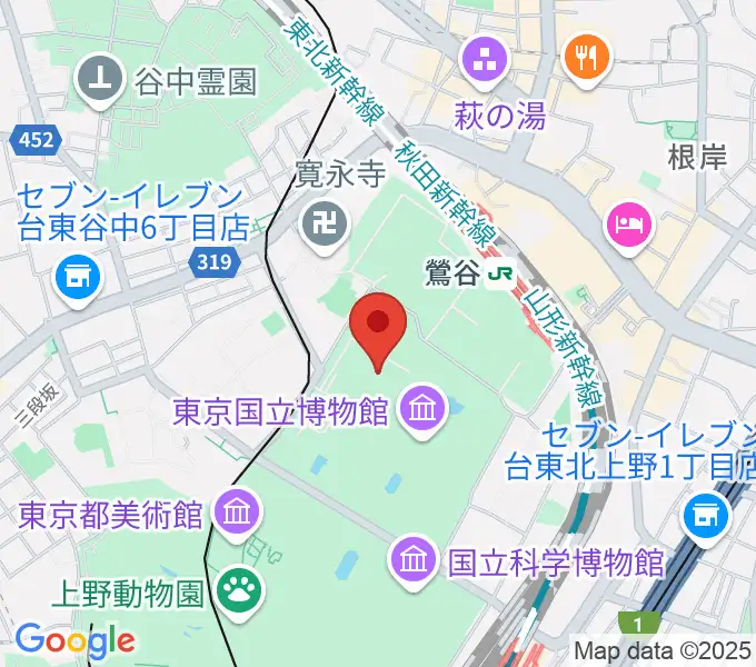 東京国立博物館・平成館の地図