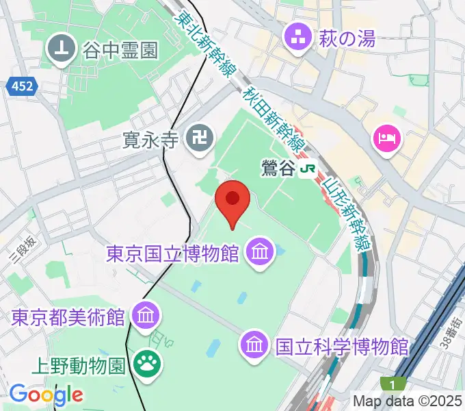 東京国立博物館・平成館の地図