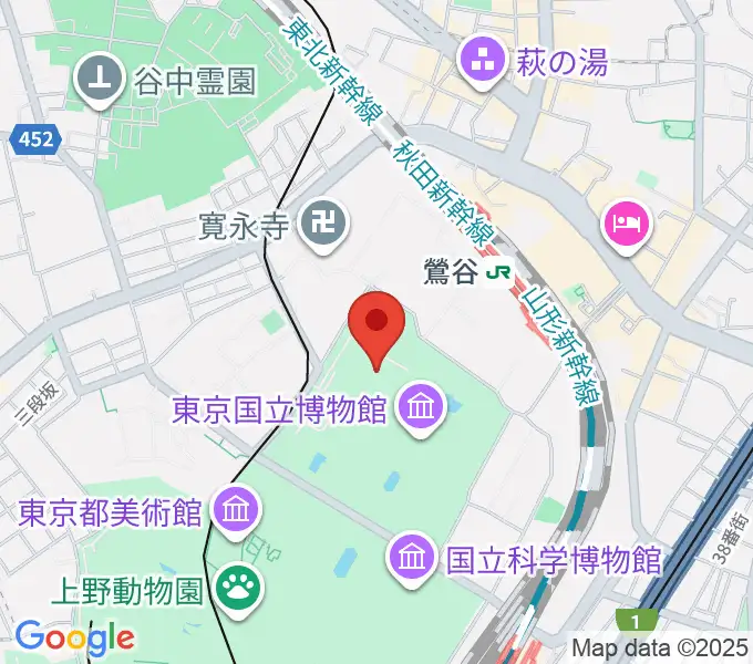 東京国立博物館・平成館の地図