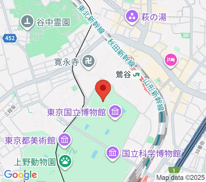 東京国立博物館・平成館の地図