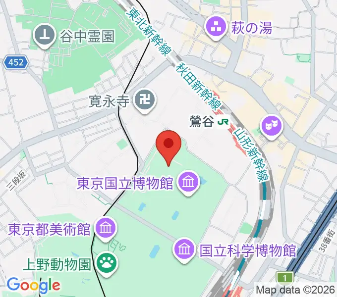 東京国立博物館・平成館の地図