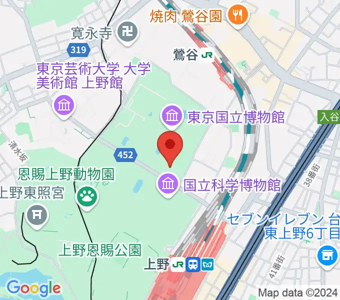 東京国立博物館・東洋館の地図