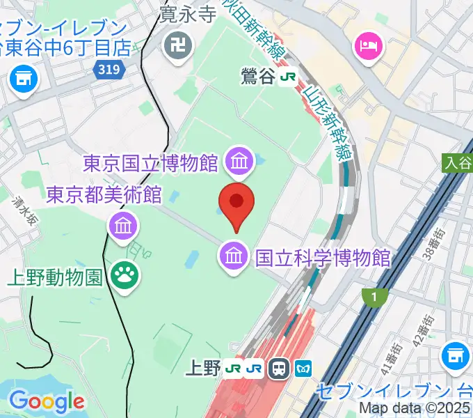 東京国立博物館・東洋館の地図