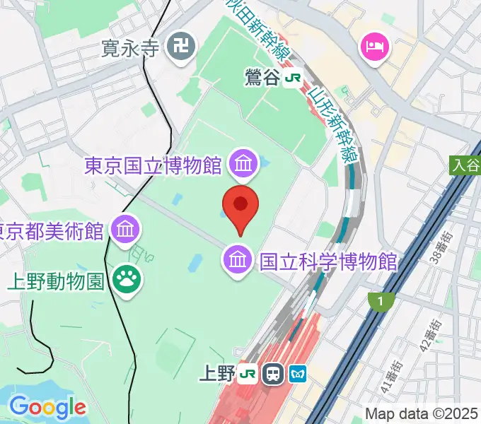 東京国立博物館・東洋館の地図