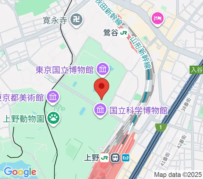 東京国立博物館・東洋館の地図