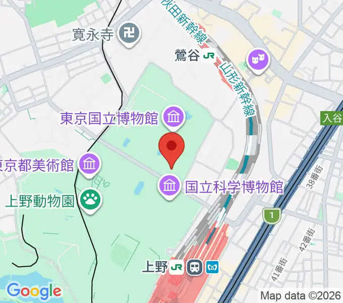 東京国立博物館・東洋館の地図