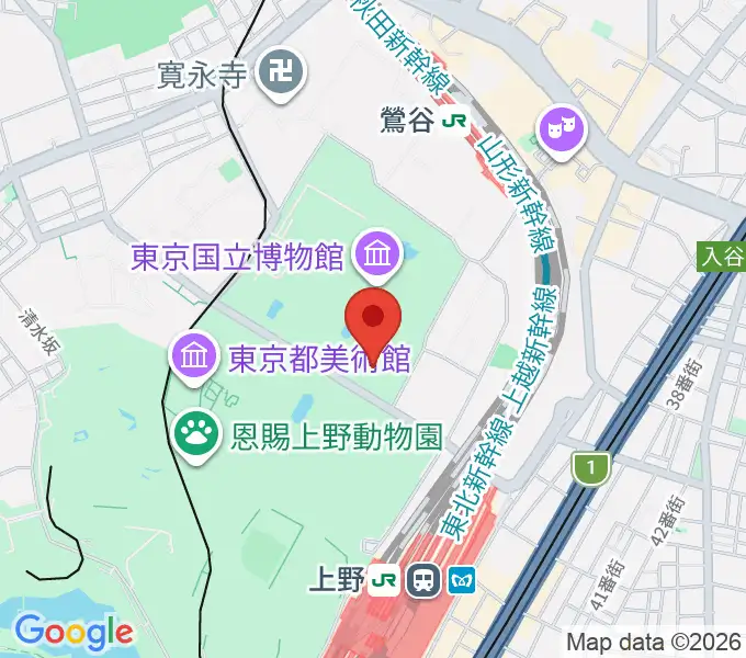 東京国立博物館・東洋館の地図