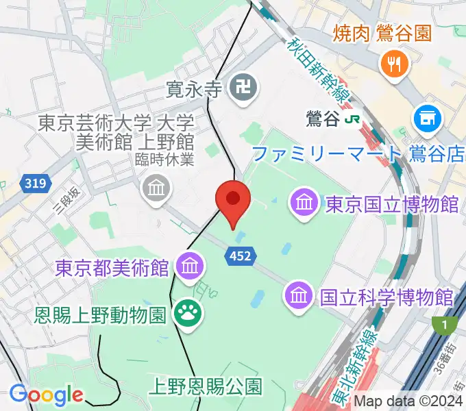 東京国立博物館・法隆寺宝物館の地図