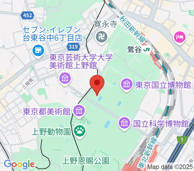 東京国立博物館・法隆寺宝物館の地図