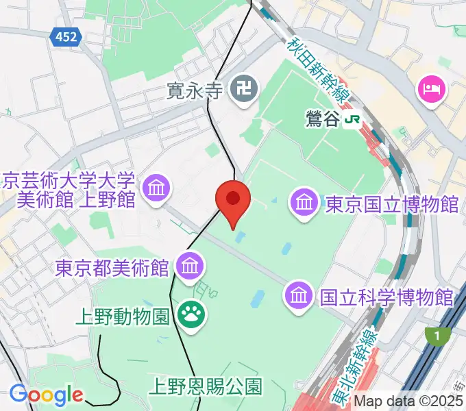 東京国立博物館・法隆寺宝物館の地図