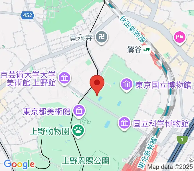 東京国立博物館・法隆寺宝物館の地図