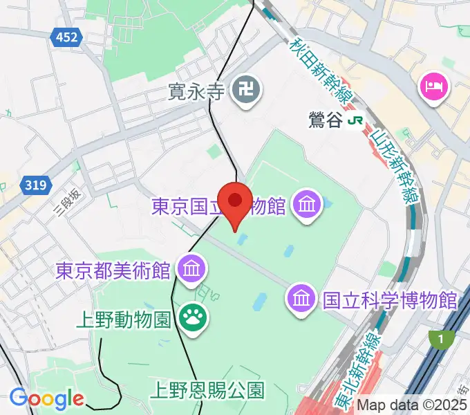 東京国立博物館・法隆寺宝物館の地図