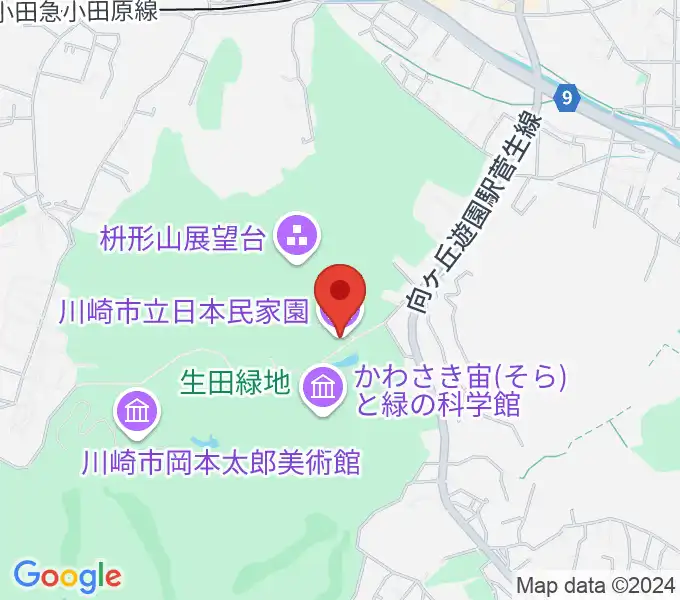 川崎市立日本民家園の地図