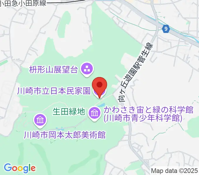 川崎市立日本民家園の地図