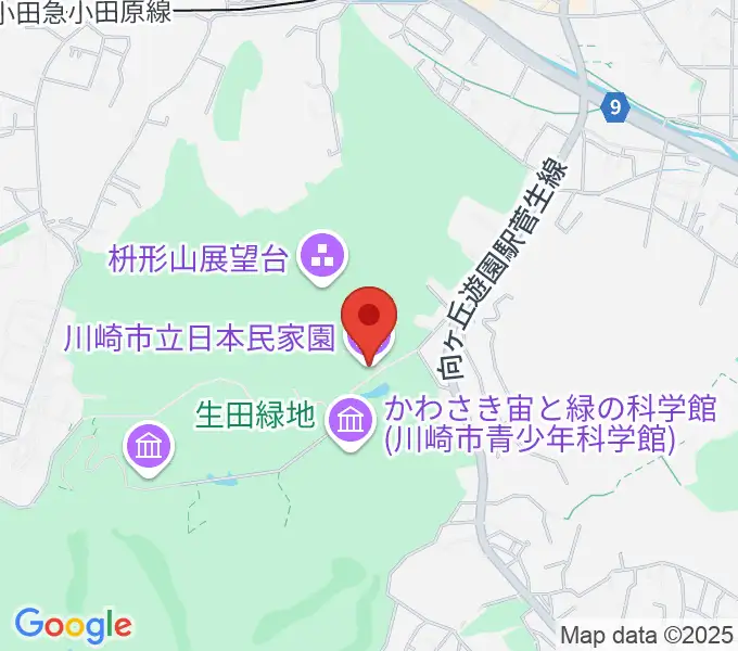 川崎市立日本民家園の地図