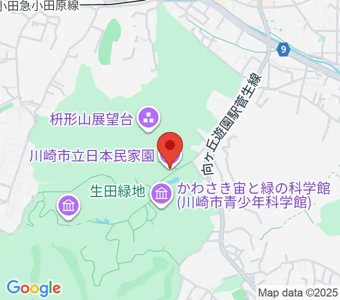 川崎市立日本民家園の地図