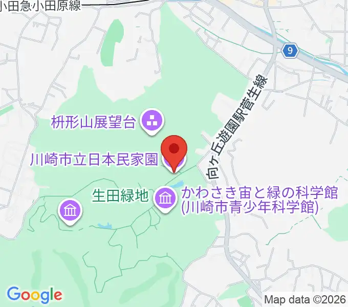 川崎市立日本民家園の地図