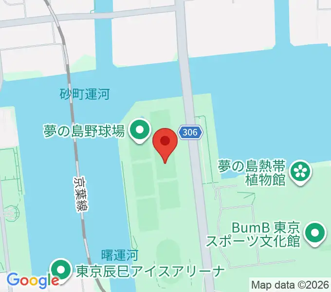 夢の島野球場の地図