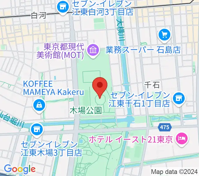 木場公園イベント広場 野外ステージの地図