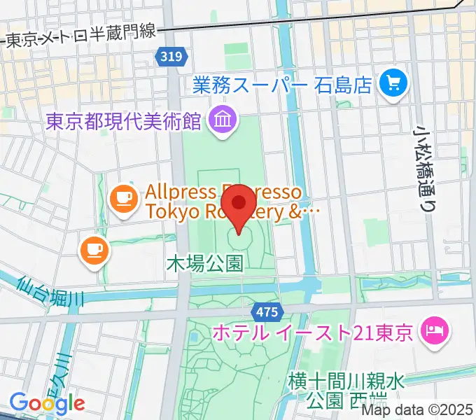 木場公園イベント広場 野外ステージの地図