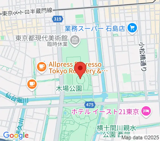 木場公園イベント広場 野外ステージの地図