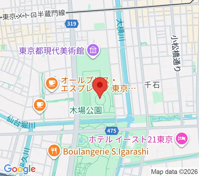 木場公園イベント広場 野外ステージの地図