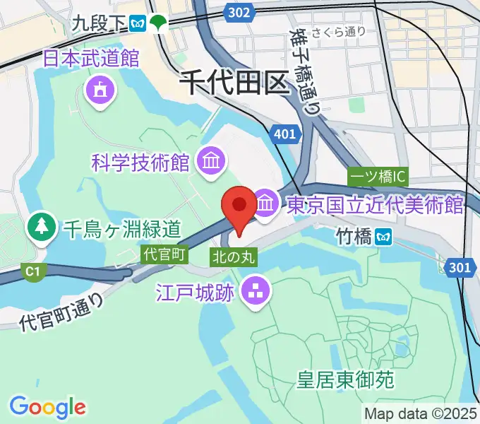 国立公文書館の地図