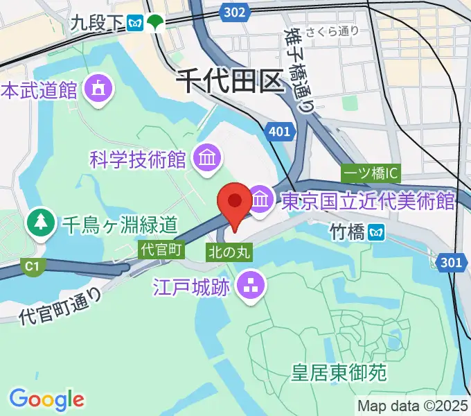 国立公文書館の地図
