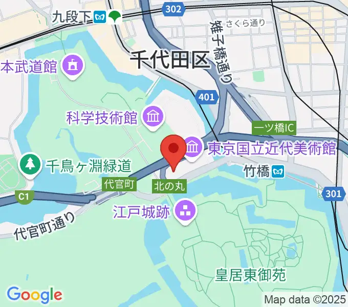 国立公文書館の地図