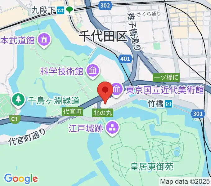 国立公文書館の地図