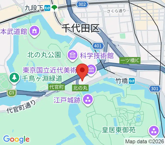 国立公文書館の地図