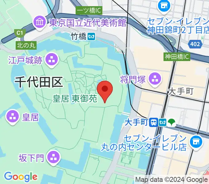 皇居三の丸尚蔵館の地図