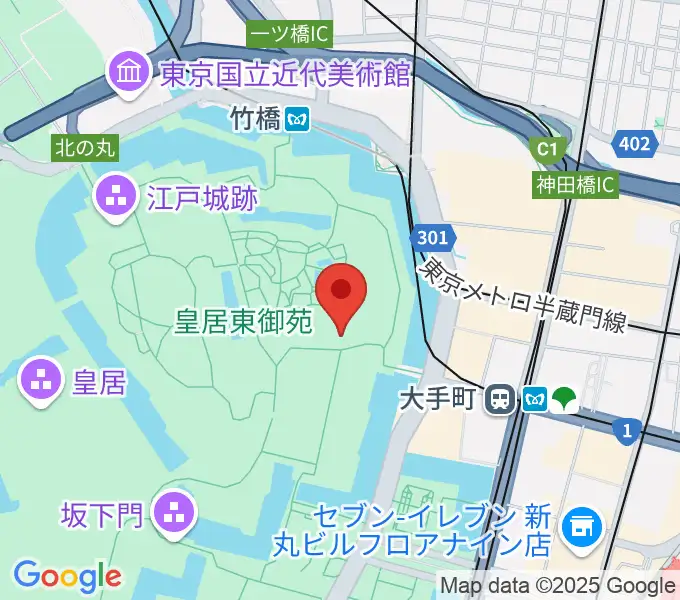 皇居三の丸尚蔵館の地図