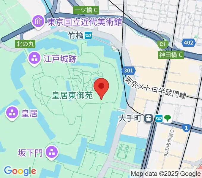 皇居三の丸尚蔵館の地図