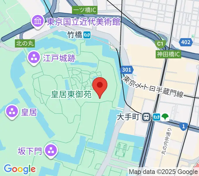 皇居三の丸尚蔵館の地図