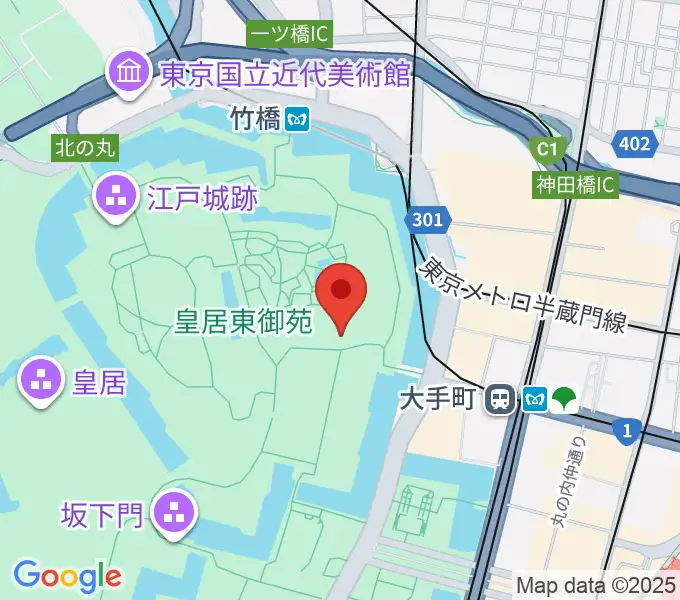 皇居三の丸尚蔵館の地図