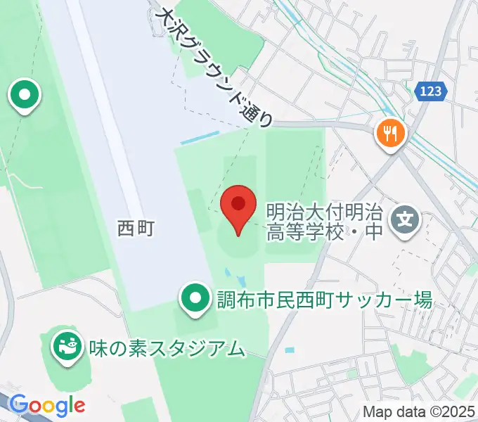 調布市民西町野球場の地図